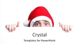  Presentation with christmas elf - Beautiful theme featuring christmas guy with santa hat backdrop and a white colored foreground