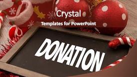  Presentation with donation - Cool new slides with christmas happy 2016 - donation backdrop and a tawny brown colored foreground