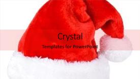  Presentation with baby jesus christmas rustic isolated - Cool new PPT theme with christmas hat isolated on white backdrop and a red colored foreground