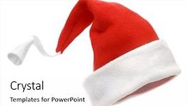  Presentation with white christmas - PPT theme featuring christmas hat isolated over white background and a white colored foreground