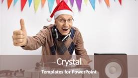  Presentation with christmas music - Cool new presentation theme with birthday audio - elderly man with a christmas backdrop and a violet colored foreground