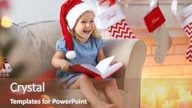  Presentation with reading festival - Amazing theme having christmas hat reading book backdrop and a  colored foreground