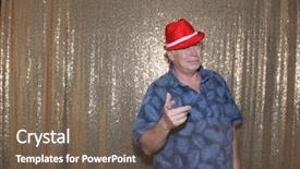  Presentation with gold red - Slide deck with christmas hat with a gold background and a  colored foreground