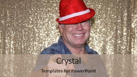  Presentation with red gold - Audience pleasing slide deck consisting of christmas hat with a gold backdrop and a  colored foreground