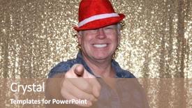 Presentation with gold red - Slide deck enhanced with christmas hat with a gold background and a coral colored foreground