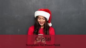  Presentation with christmas black - PPT layouts consisting of christmas hat writing message background and a tawny brown colored foreground