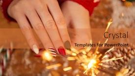 Presentation with vintage christmas - Theme having christmas-holding-bengal-burning-sparkler background and a gold colored foreground