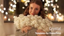  Presentation with happy holiday - Presentation consisting of christmas-holiday-and-people-concept background and a coral colored foreground