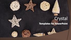  Presentation with black stars - Cool new slide deck with christmas-holiday-background-frame backdrop and a dark gray colored foreground