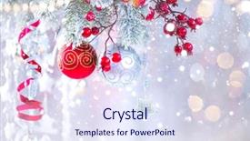  Presentation with silver abstract - Slides with christmas holiday background hanging baubles background and a sky blue colored foreground