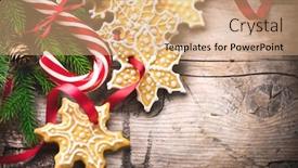  Presentation with christmas holiday gingerbread - Cool new presentation with candy cane and evergreens border backdrop and a coral colored foreground