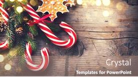  Presentation with christmas holiday gingerbread - Colorful PPT theme enhanced with christmas holiday background with gingerbread cookies candy cane and evergreens border over wooden table christmas and new year food christmas decoration and sweets on wood background backdrop and a coral colored foreground