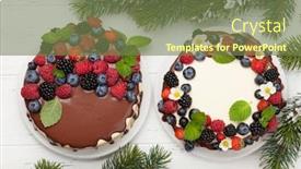  Presentation with christmas chocolate - Presentation design featuring christmas holiday chocolate cake background and a tawny brown colored foreground