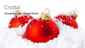  Presentation with white snow - Cool new presentation with christmas holiday decoration with white snow and festive red balls backdrop and a white colored foreground