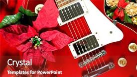  Presentation with electric guitar - Audience pleasing PPT layouts consisting of composition with tea set and bouquet of beautiful spring flowers on tray on wooden table on bright background backdrop and a light gray colored foreground