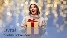  Presentation with blue lights - Cool new theme with festive lights on blue background backdrop and a light blue colored foreground