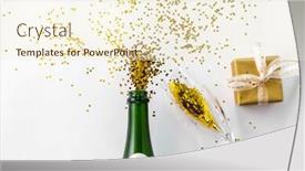  Presentation with golden christmas - Audience pleasing presentation consisting of christmas-holidays-and-celebration-concept backdrop and a cream colored foreground