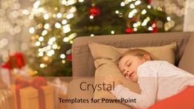  Presentation with christmas holidays - PPT theme having christmas-holidays-and-childhood-concept background and a coral colored foreground