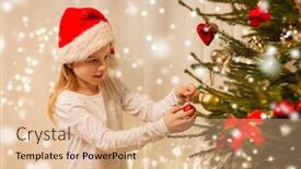  Presentation with girl christmas - Cool new presentation theme with christmas-holidays-and-childhood-concept backdrop and a coral colored foreground