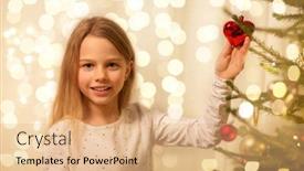  Presentation with fir tree - Colorful PPT layouts enhanced with christmas-holidays-and-childhood-concept backdrop and a coral colored foreground