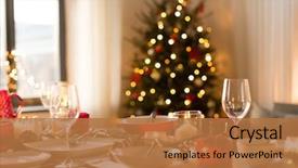  Presentation with christmas holidays - Presentation design with christmas holidays and eating concept background and a coral colored foreground
