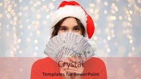  Presentation with christmas holidays - Audience pleasing presentation design consisting of christmas-holidays-and-finance-concept backdrop and a coral colored foreground