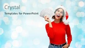  Presentation with blue lights - Cool new slide deck with christmas-holidays-and-finance-concept backdrop and a sky blue colored foreground