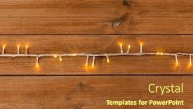  Presentation with illumination - Audience pleasing presentation design consisting of christmas holidays and illumination concept - electric garland lights on wooden background backdrop and a tawny brown colored foreground