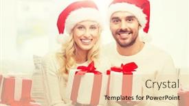  Presentation with christmas holidays - Colorful presentation theme enhanced with christmas-holidays-and-people-concept backdrop and a lemonade colored foreground