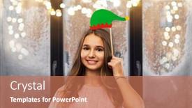  Presentation with party lights - Slides with christmas-holidays-and-photo-booth background and a coral colored foreground