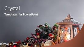  Presentation with christmas card - Slides featuring christmas-holidays-card-with-gifts background and a gray colored foreground