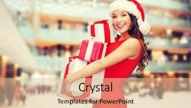  Presentation with christmas holidays - Audience pleasing slide deck consisting of christmas holidays celebration and people backdrop and a lemonade colored foreground