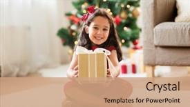  Presentation with christmas holidays - Theme featuring christmas holidays and childhood concept background and a coral colored foreground