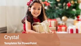  Presentation with christmas holidays - Theme with christmas holidays and childhood concept background and a coral colored foreground