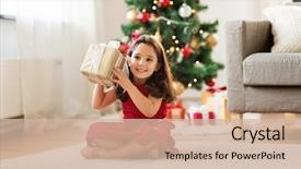  Presentation with christmas holidays - PPT theme consisting of christmas holidays and childhood concept background and a  colored foreground