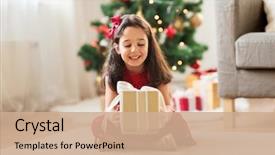  Presentation with christmas holidays - Amazing theme having christmas holidays and childhood concept backdrop and a coral colored foreground