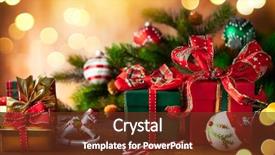  Presentation with christmas holidays - Beautiful slide deck featuring christmas holidays composition with gift backdrop and a tawny brown colored foreground