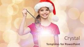  Presentation with christmas holidays - Beautiful PPT theme featuring christmas-holidays-happiness-and-people backdrop and a lemonade colored foreground