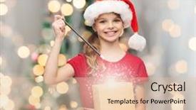  Presentation with magic wand - Colorful PPT layouts enhanced with gift box and magic wand backdrop and a lemonade colored foreground