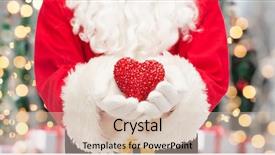  Presentation with heart shape tree - PPT theme consisting of christmas holidays love charity background and a lemonade colored foreground