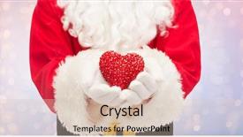  Presentation with serenity - Presentation theme having christmas holidays love charity and people concept - close up of santa claus with heart shape decoration over rose quartz and serenity lights background background and a lemonade colored foreground
