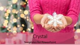  Presentation with red christmas holiday illustration - Audience pleasing theme consisting of christmas holidays and people concept backdrop and a red colored foreground