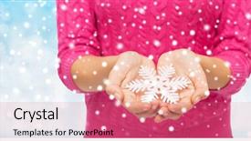  Presentation with christmas holidays - Slide set enhanced with christmas holidays and people concept background and a coral colored foreground