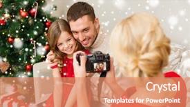  Presentation with family photo - Colorful theme enhanced with christmas holidays technology and people backdrop and a  colored foreground