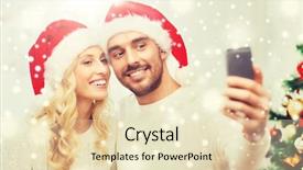  Presentation with christmas holidays - Presentation theme enhanced with christmas holidays technology and people background and a lemonade colored foreground