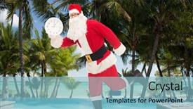  Presentation with tropical christmas - PPT layouts featuring swimming pool on tropical background and a light blue colored foreground