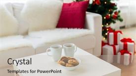  Presentation with celebration life - Slide deck featuring christmas holidays winter celebration background and a soft green colored foreground