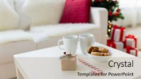  Presentation with sugar cane - Beautiful slide deck featuring christmas holidays and winter concept backdrop and a coral colored foreground