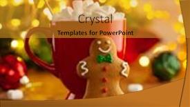  Presentation with christmas chocolate - Beautiful slide deck featuring christmas-homemade-gingerbread-cookie backdrop and a gold colored foreground