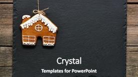  Presentation with gingerbread house - Amazing presentation design having christmas homemade gingerbread cookie backdrop and a dark gray colored foreground